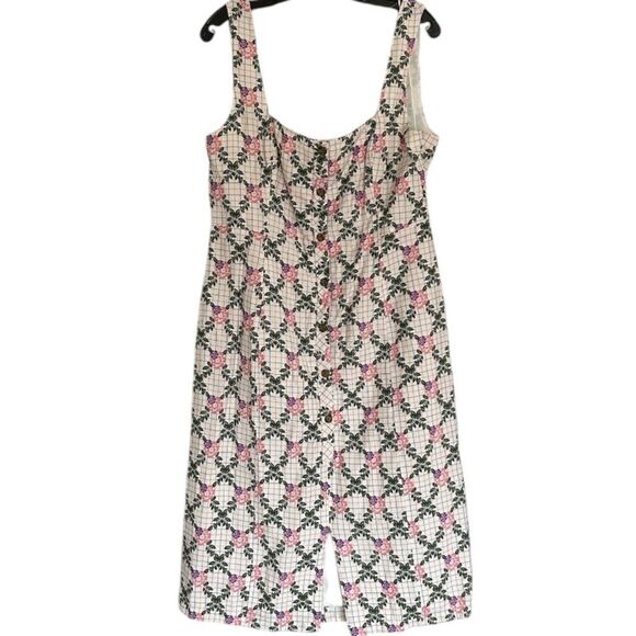 The East Order Tarshie Floral White print Sleeveless Midi Dress Size 3X - Picture 4 of 16